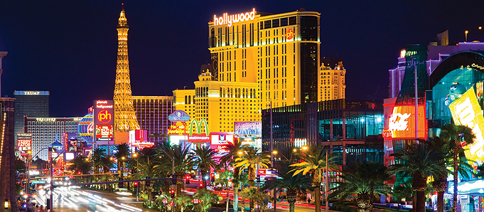 An image of Las Vegas at night